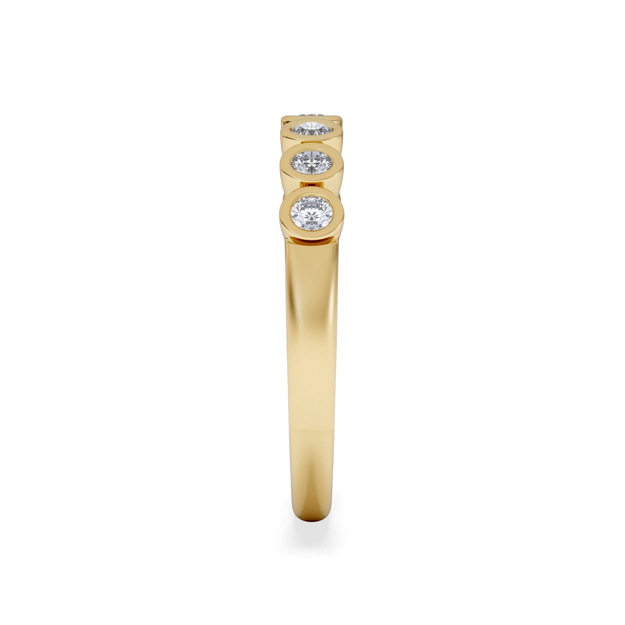 Orbit Half Band 0.30ct F/VS Round Cut Rubover Eternity Ring in 18K Gold Vemeil